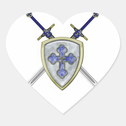 St. Michael - Swords and Shield Hart Sticker (Voorkant)