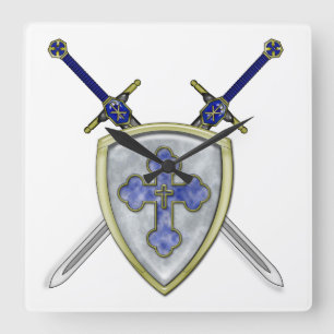 St. Michael - Swords and Shield Vierkante Klok