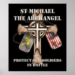 St Michael The Archangel - bescherm onze soldaten Poster