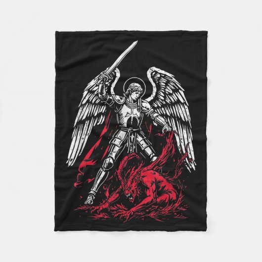 St Michael The Archangel Defeats Satan Catholic  Fleece Deken (Voorkant)