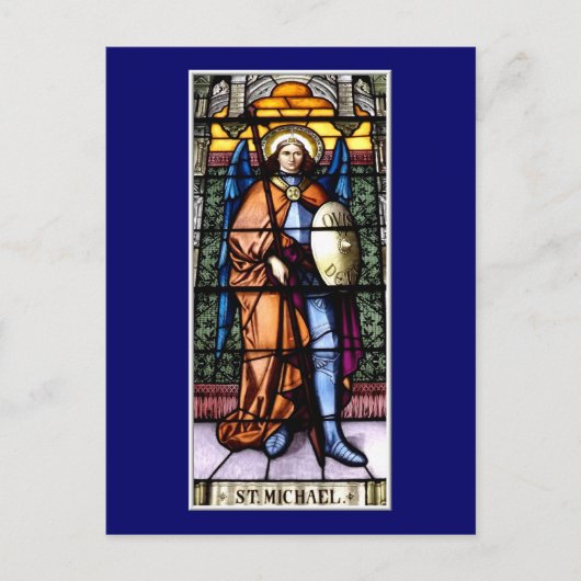 St. Michael The Archangel Glas in lood Window Briefkaart (Voorkant)
