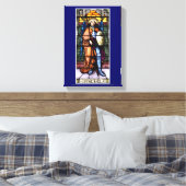 St. Michael The Archangel Glas in lood Window Canvas Afdruk (Insitu (Slaapkamer))