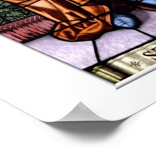 St. Michael The Archangel Glas in lood Window Poster (Hoek)