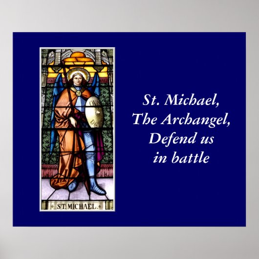 St. Michael The Archangel Glas in lood Window Poster (Voorkant)