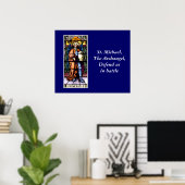 St. Michael The Archangel Glas in lood Window Poster (Thuiskantoor)