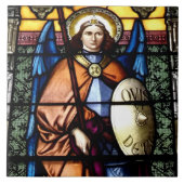 St. Michael The Archangel Glas in lood Window Tegeltje (Voorkant)