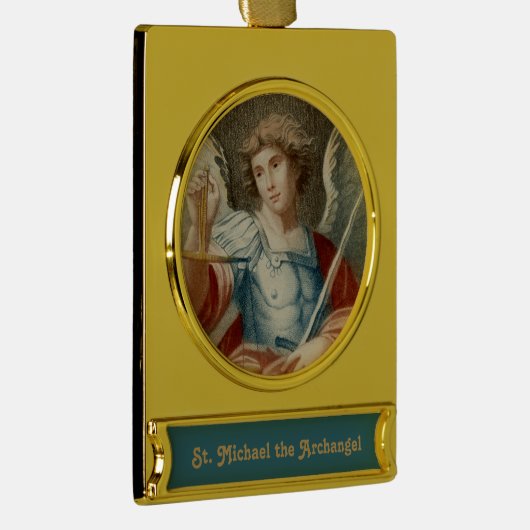 St. Michael the Archangel (M 010) Verguld Banner Ornament (Rechts)