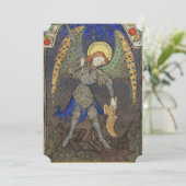 St. Michael the Archangel met Devil Prayer Kaart (Staand voorkant)