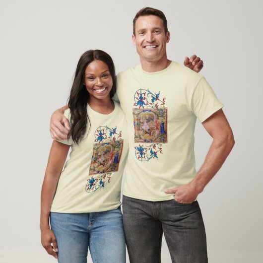 St. Michael the Archangel Monogram Antiek Miniatu T-shirt (Unisex)