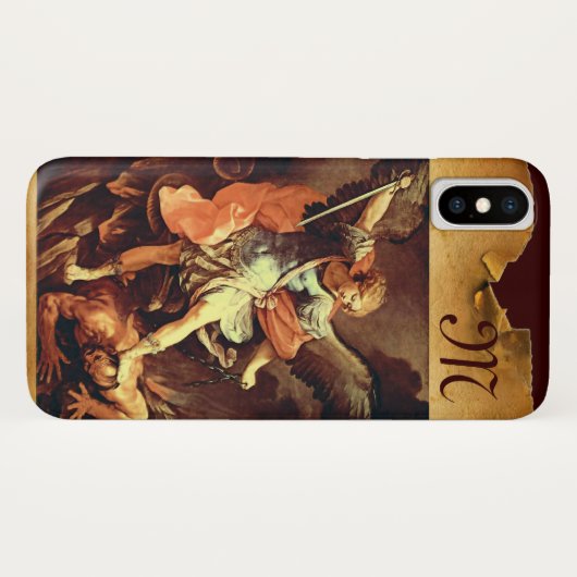 St. Michael the Archangel Monogram Case-Mate iPhone Case (Achterkant (horizontaal))