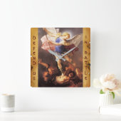St. Michael the Archangel Parchment Vierkante Klok (Huis)