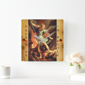 St. Michael the Archangel Parchment Vierkante Klok (Huis)