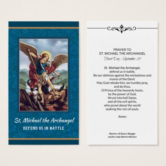 St. Michael the Archangel Prayer Heilige Kaart (Voorkant /achterkant)