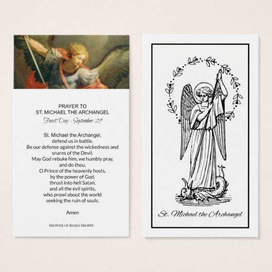 St. Michael the Archangel Prayer Heilige Kaart (Voorkant /achterkant)