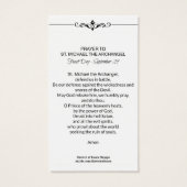 St. Michael the Archangel Prayer Heilige Kaart (Achterkant)