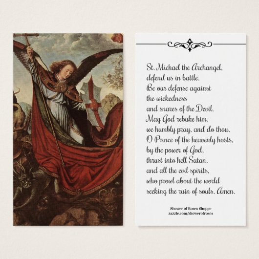 St. Michael the Archangel Prayer Heilige Kaart (Voorkant /achterkant)