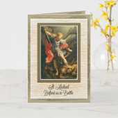 St. Michael the Archangel Prayer Kaart (Gele Bloem)