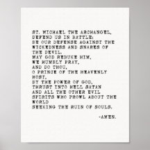St. Michael the Archangel Prayer Poster