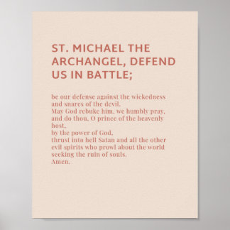 St. Michael the Archangel Prayer Poster