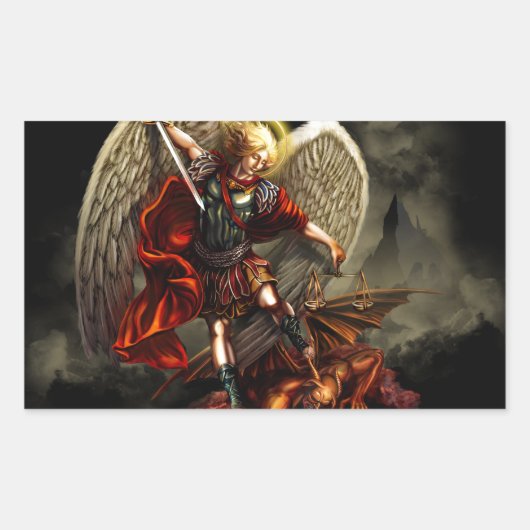 St. Michael the Archangel Rechthoekige Sticker (Voorkant)