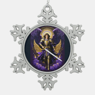 St. Michael the Archangel Roman rooms-katholiek Tin Sneeuwvlok Ornament