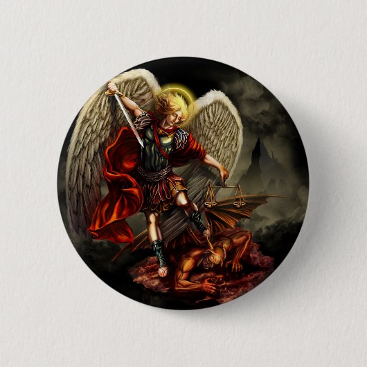 St. Michael the Archangel Ronde Button 5,7 Cm (Voorkant)