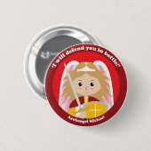 St. Michael the Archangel Ronde Button 5,7 Cm (Voorkant /achterkant)