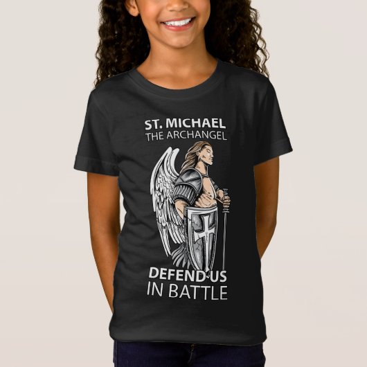 St. Michael the Archangel Saints Angel katholiek t T-shirt (Voorkant)