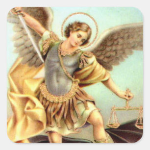 St. Michael the Archangel Sword Armor Vierkante Sticker