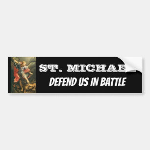 St. Michael the Archangel verdedigt ons in de stri Bumpersticker