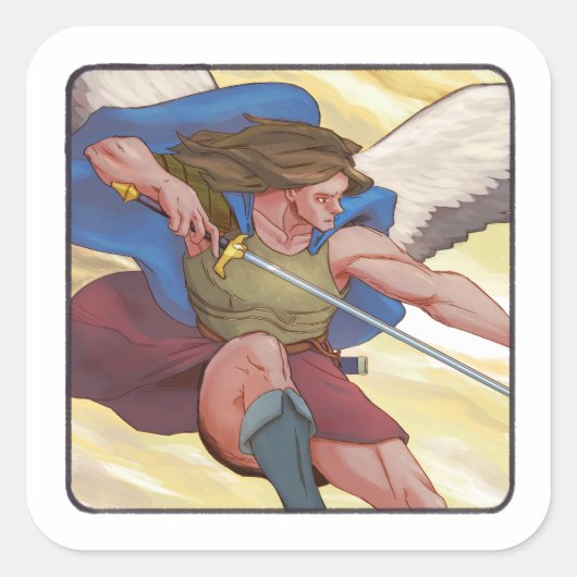 St. Michael the Archangel Vierkante Sticker (Voorkant)