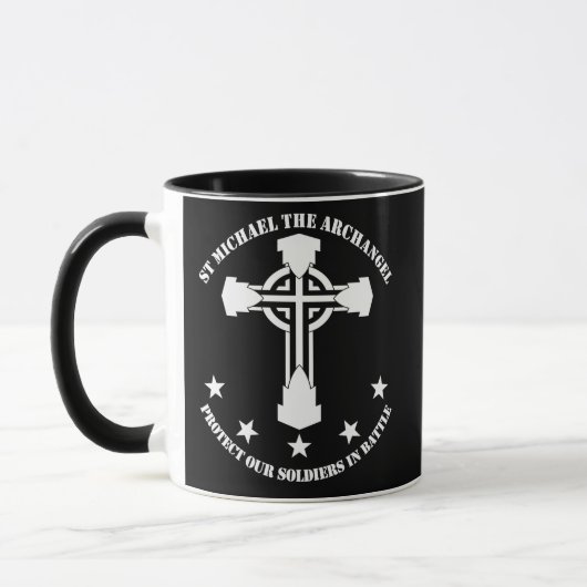 St Michael The Archangel - White Stencil Mok (Links)