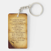 ST. MICHAEL VANGUISHING SATAN Prayer Parchment Sleutelhanger (achterkant)