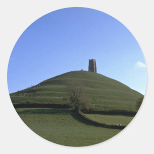St. Michael's Chapel en tor, Glastonbury, Somerse Ronde Sticker