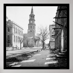 St. Michael's Church in Charleston, SC 1865 Poster