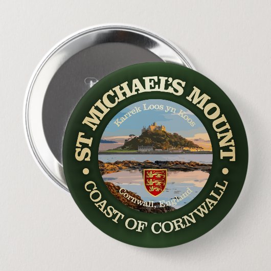 St. Michael's Mount Ronde Button 4,0 Cm (Voorkant /achterkant)