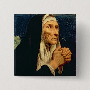 St. Monica Vierkante Button 5,1 Cm