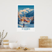 St Moritz Muurkunst Ski Poster 1 (Keuken)