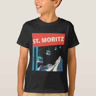 St. Moritz Skiing - Retro St. Moritz Ski  T-shirt