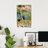 St. Moritz Suisse Impression d'art Déco Maison Sui (Bureau à domicile)