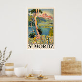 St. Moritz Suisse Impression d'art Déco Maison Sui (Cuisine)