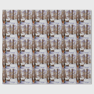 St. Moritz Vintage Skiers Alpine Elegance Kunst Cadeaupapier