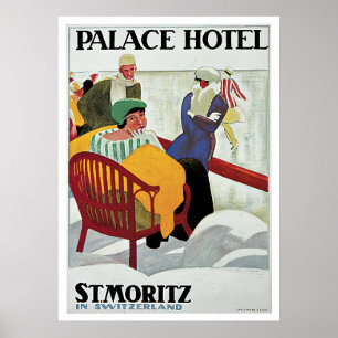 St.Moritz Zwitserland Vintage Travel Poster