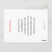 St Nestor of Thessolonica Prayer Card Briefkaart (Achterkant)