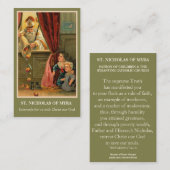 ST. NICHOLAS DE MYRA PRAYER CARTES SAINES (Devant / Derrière)