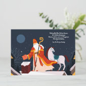 St. Nicholas et sa carte de voeux (Debout devant)