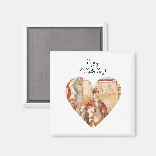 St. Nicholas Heart Sinterklaas St. Nick's Day Magneet (Voorkant / Achterkant)