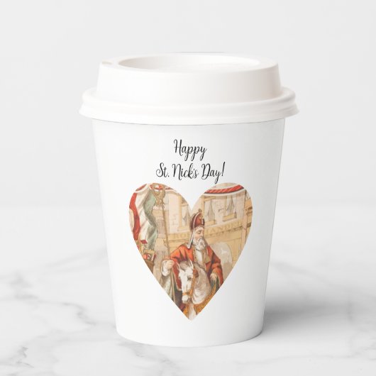 St. Nicholas Heart Sinterklaas St. Nick's Day Papieren Bekers (Achterkant)
