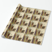 St Nicholas Krampus Pitchfork Priester Cadeaupapier (Uitgerold)