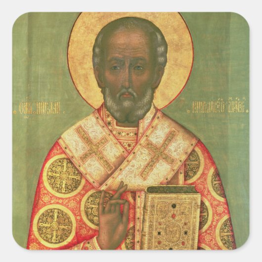 St. Nicholas, Moskouse School Vierkante Sticker (Voorkant)